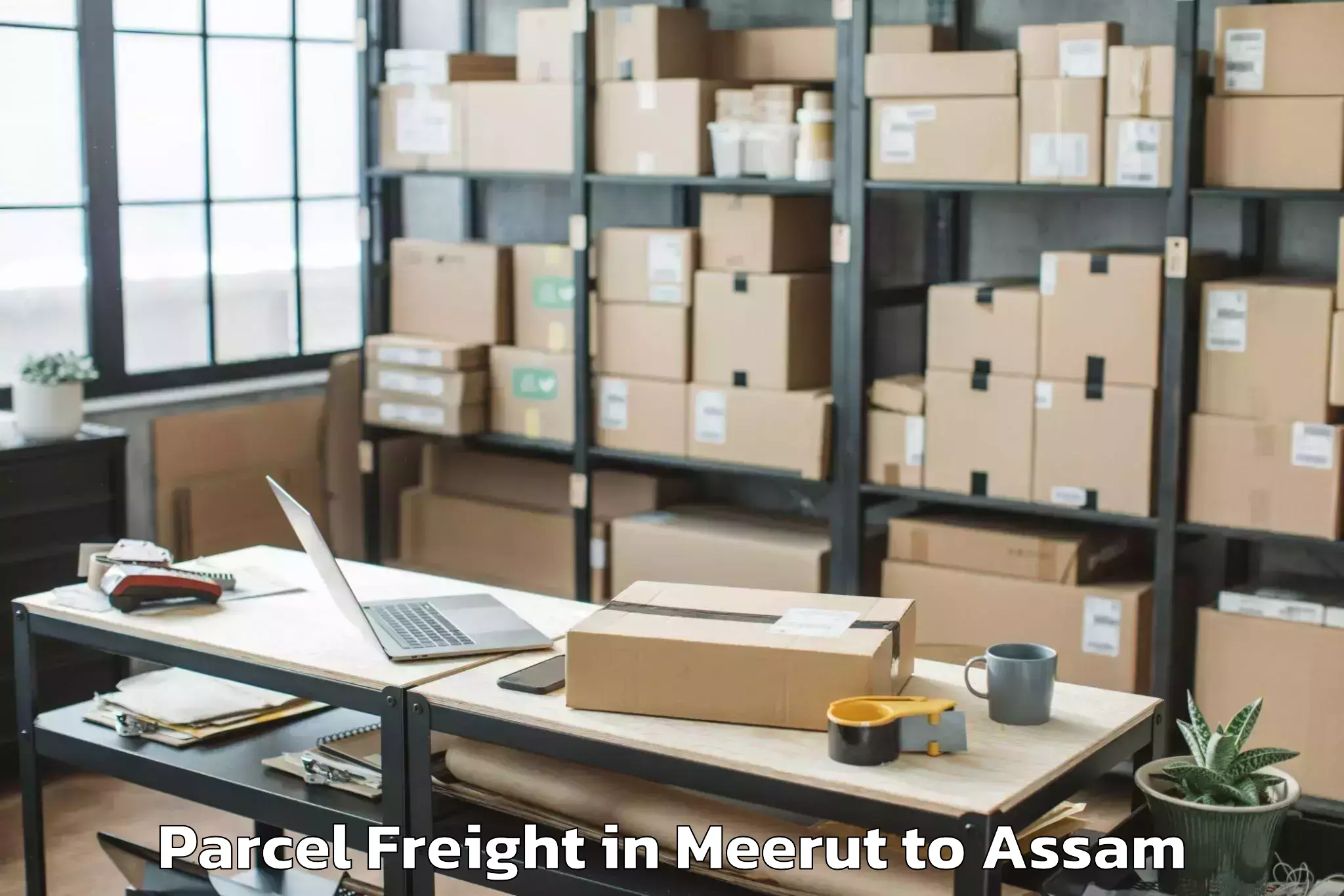 Efficient Meerut to Lakhipur Parcel Freight